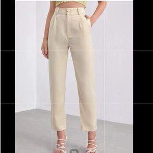 Cream high waisted trousers